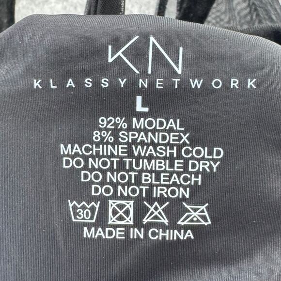 Klassy Network High-neck Mesh Black Brami Athletic Padded Crop Top | Sz L | NWT - Picture 4 of 4